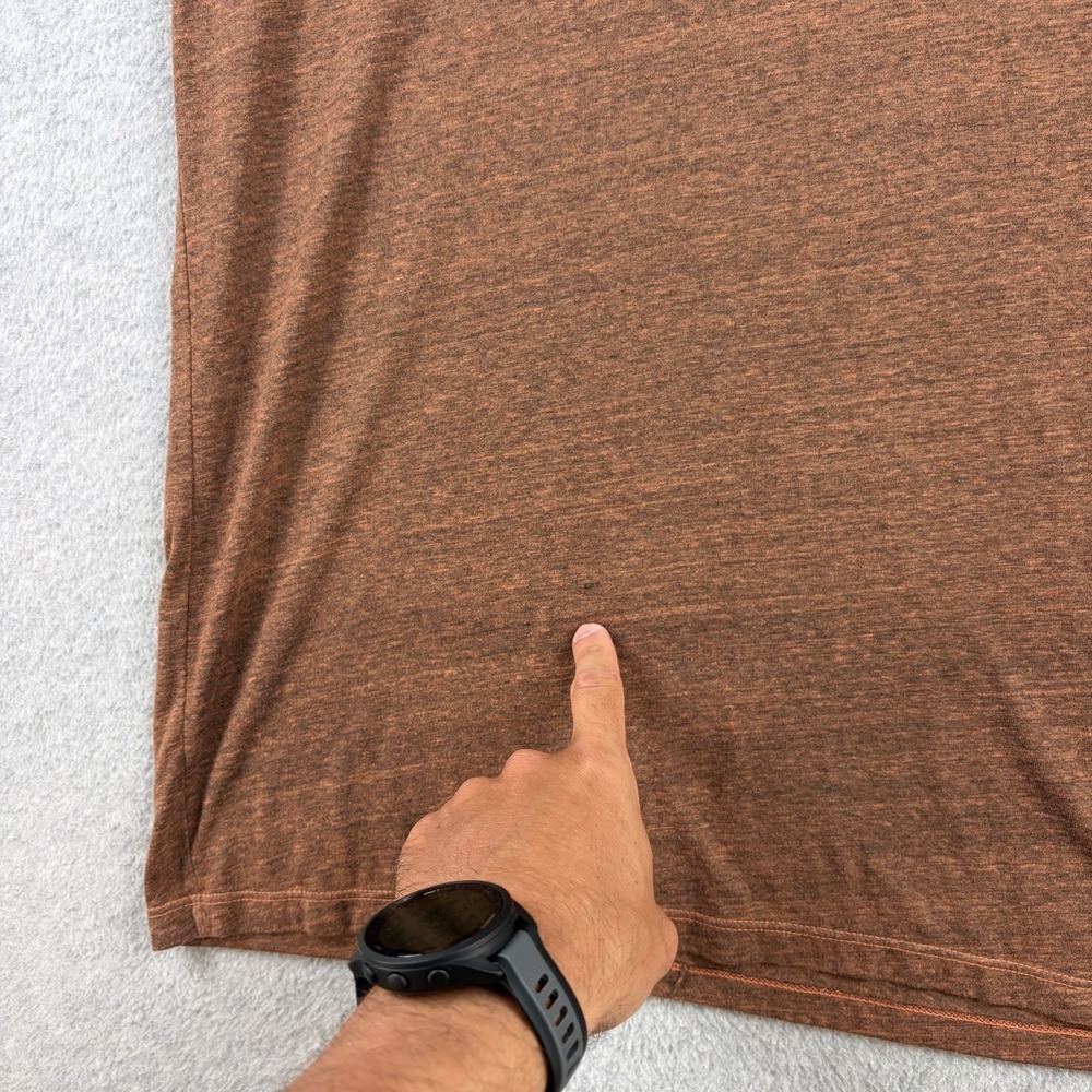 Gustin T Shirt Mens Large Rust Brown Slub Cotton Blend Blank Crewneck Tee USA - Picture 5 of 8
